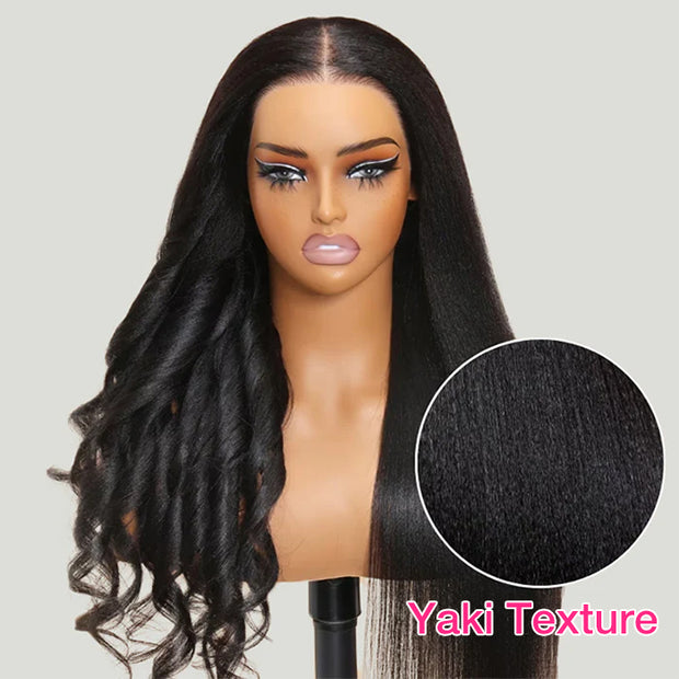 Cynosure Pre Everything New Yaki Straight Glueless Wig Pre Cut HD Lace Human Hair Wigs