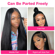 Pre-Bleached Knots Pre-Cut Lace Wig Glueless Wear & Go Straight Human Hair Wig With Pre-plucked Hairline