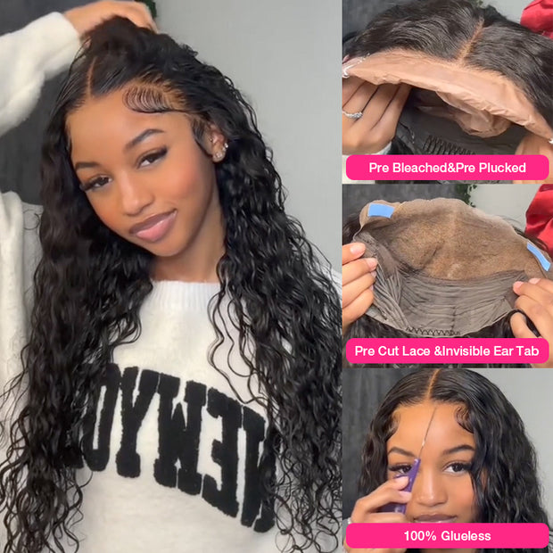 2 Wigs=$189|22 Inch 8X5 Pre Cut Lace Water Wave Wig+20 Inch 8X5 Pre Cut Lace Body Wave Wig