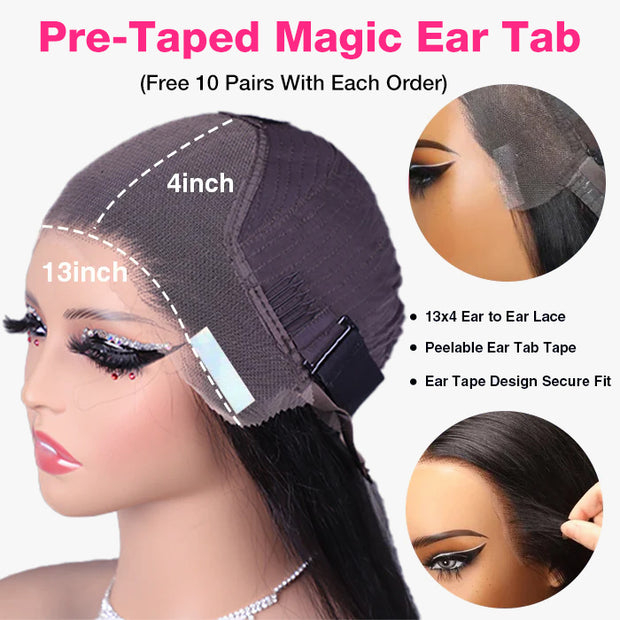 Pre-All 3D Bouncy Body Wave Glueless Wigs 13x6 Invisible HD Lace Front Human Hair Wigs Pre Cut Pre Bleached Pre Plucked