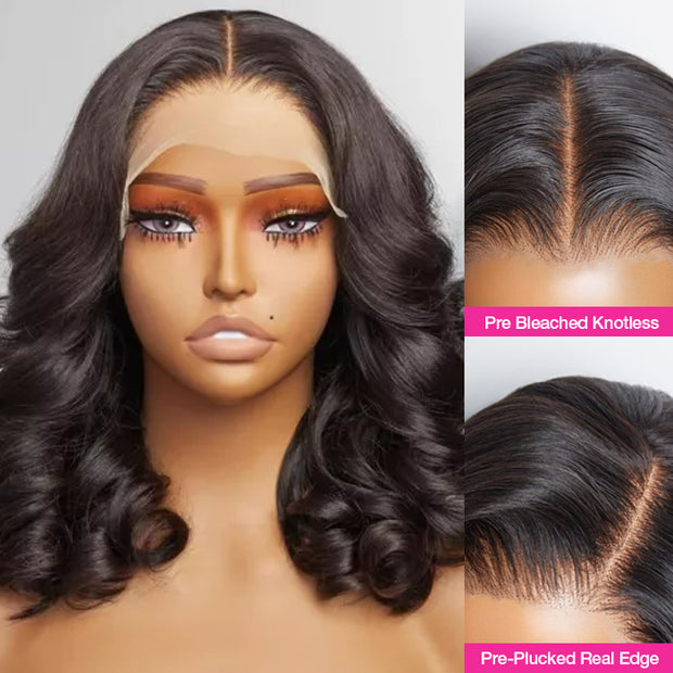 Bouncy And Fluffy Short Loose Wave HD Lace Wig Pre Bleached Pre Plucked Elegant Human Hair Wig For Black Women
