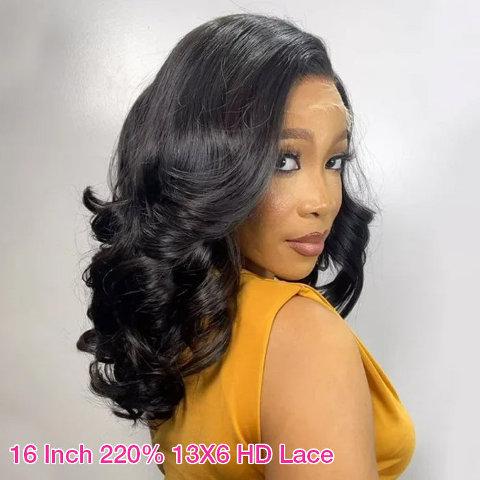 Bouncy And Fluffy Short Loose Wave HD Lace Wig Pre Bleached Pre Plucked Elegant Human Hair Wig For Black Women