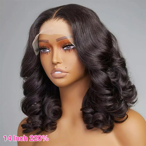Bouncy And Fluffy Short Loose Wave HD Lace Wig Pre Bleached Pre Plucked Elegant Human Hair Wig For Black Women