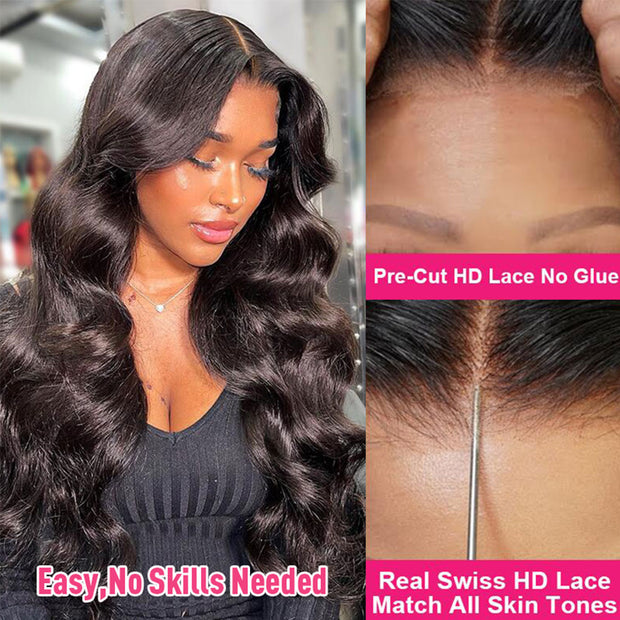 2 Wigs=$189|20 Inch 5X5 Pre Cut Lace 3D Body Wave Wig+18 Inch 4C Edges 5X5 Lace Curly Wig