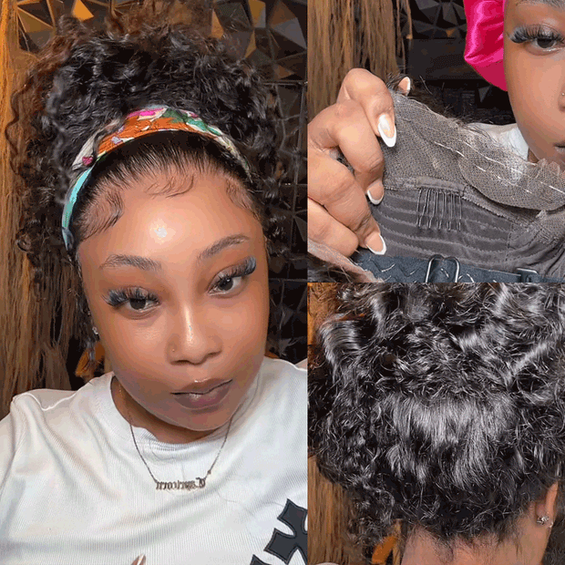 New Glueless 360 Around Lace Frontal Wigs With Adjustable Elastic String Ready & Go Curly Affordable Human Hair Wigs