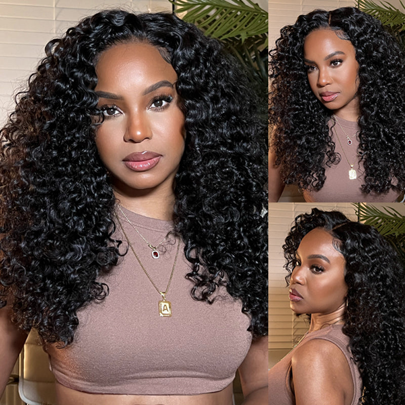 300% Density Bomb Curly HD Lace Front Wigs Pre bleached Glueless Ready To Go Human Hair Wigs