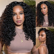300% Density Bomb Curly HD Lace Front Wigs Pre bleached Glueless Ready To Go Human Hair Wigs