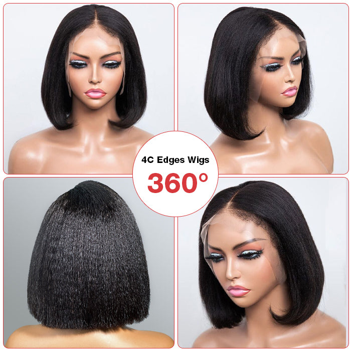 kinky straight bob wigs