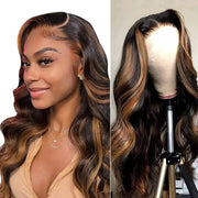 Flash Sale | #1B30 Copper Blond Highlight Glueless Pre-Cut 13X4 HD Lace Frontal Wig Ready & Go Body Wave Or Straight Wigs