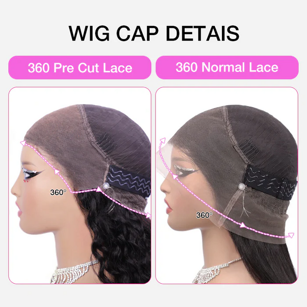 New Glueless 360 Around Lace Frontal Wigs With Adjustable Elastic String Ready & Go Curly Affordable Human Hair Wigs