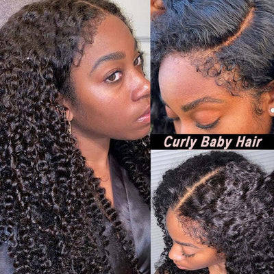 $120 Off 14 To 22 Inch 4C Edges Curly Remy Human Hair Wig And 13x4 Transparent Lace Front Wig With Natural Baby Hair