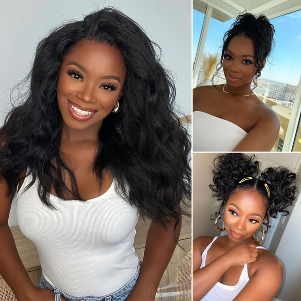Cynosure Pre Everything New Yaki Straight Glueless Wig Pre Cut 13X6 HD Lace Human Hair Wigs