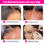 #4/27 Honey Blonde Highlight Glueless Pre-Cut 13X4 HD Lace Frontal Wig Ready & Go Body Wave Or Straight Wigs