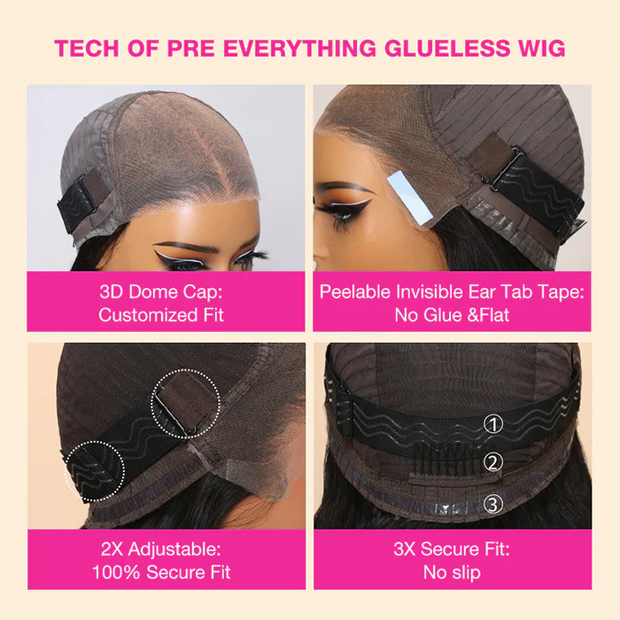 Pre All Everything Glueless Wig 8x5 Pre Cut HD Lace Deep Wave Human Hair Wigs With Pre Bleached Knots