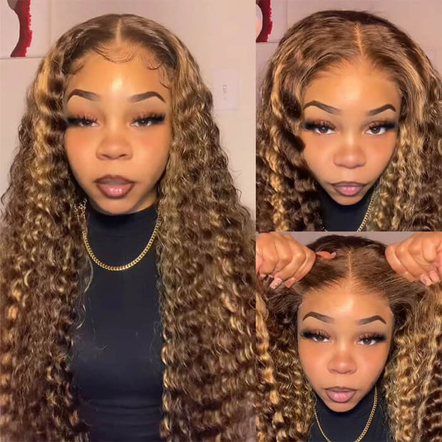 2 Wigs=$189|20'' 8X5 Pre Everything Curly Wig+22'' 8X5 Pre Cut Lace Highlight Deep Wave Wig