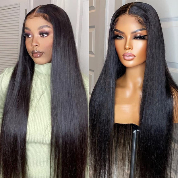 2 Wigs=$189|20 Inches 8X5 Pre Cut lace Straight Wig+22 Inches 4X4 Body Wave Wig With Bangs
