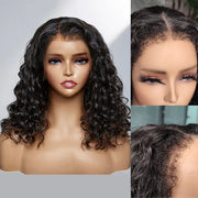 Real Kinky Edge Hairline Water Wave Lace Front Wig Pre Bleached Pre Plucked HD Lace Human Hair Wigs For Black Women