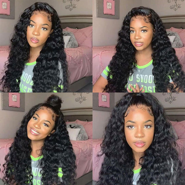 Upgraded 8X5/5X5  HD Lace Glueless Water Wave Wig 13X6 Wear Go Pre Cut Lace Closure Human Hair Wigs
