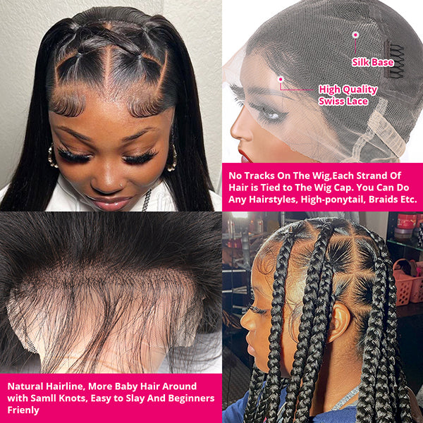 Glueless 13X4 Or Full Lace Wigs Luxury Human Hair Wigs HD Transparent Full Scalp Lace Frontal Wig 180% Density