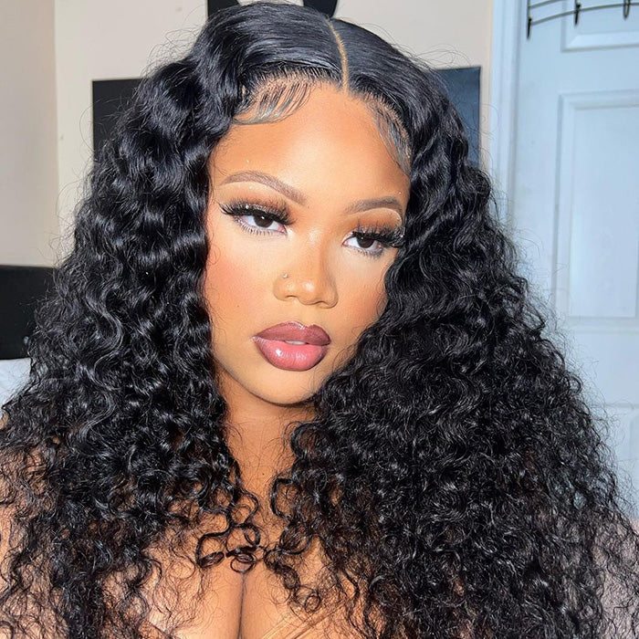 Wear & Go Curly Glueless Wig Pre Cut HD Lace Wig With Pre Plucked Clean Hairline