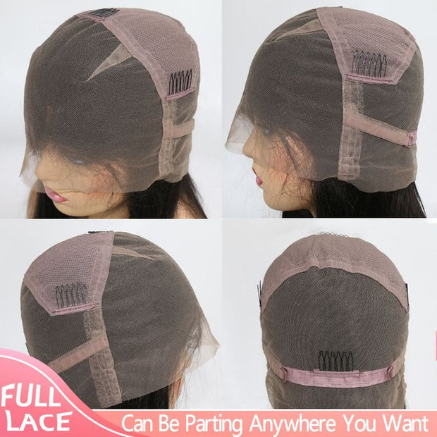 Full Lace Wig Transparent Lace Human Hair Wigs Pre Plucked Natural Hairline