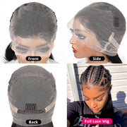 Glueless Full Lace Wigs Straight Human Hair Wigs HD Transparent Lace Frontal Wig