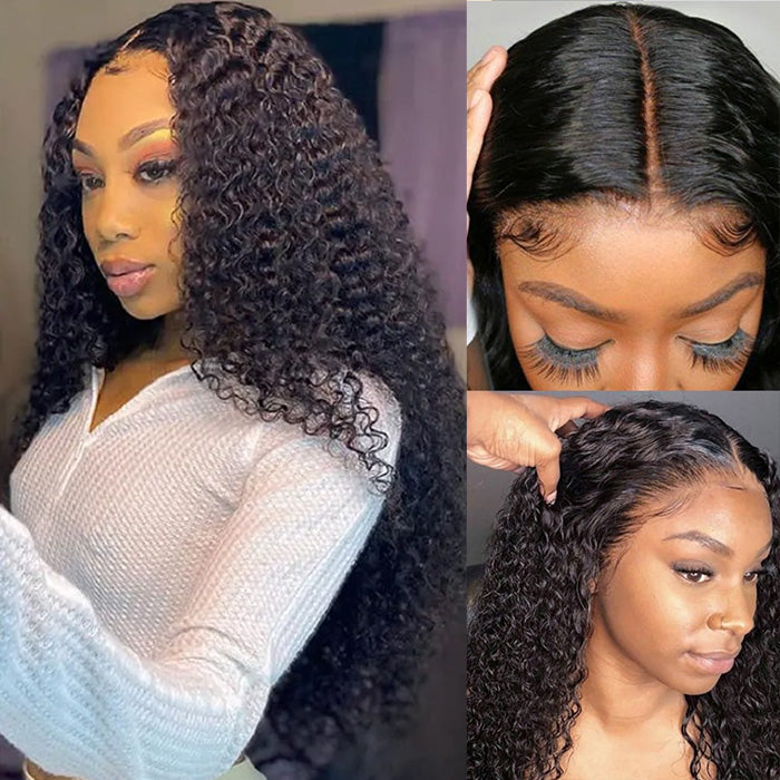 Wear & Go Curly Glueless Wig Pre Cut HD Lace Wig With Pre Plucked Clean Hairline