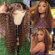 50% OFF| 4/27# Highlight Color Wigs Deep Wave Human Hair Wigs 5x5 Lace Front Wig