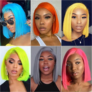 Barbie Colored Straight Hair Bob Wig Short 13x4 HD Lace Human Hair Wigs Pre-Plucked Hairline