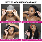 Deep Wave Affordable Headband Wig Human Hair With 3 Trendy Headbands