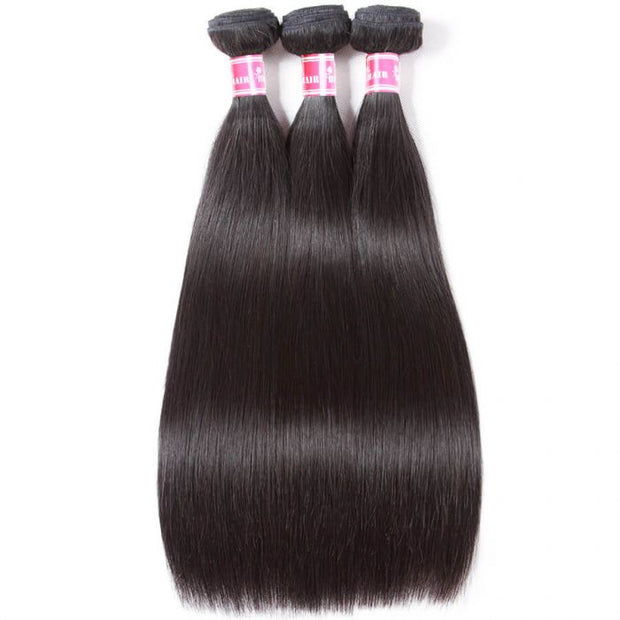 Brazilian Straight Virgin Hair 3 Bundles Unprocessed 100% Human Hair Weave