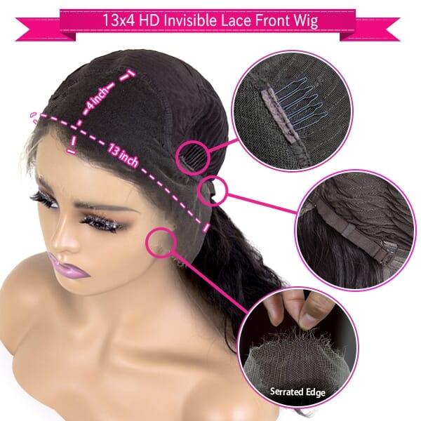 5X5 13X4 Undetected HD Transparent Swiss Lace Front Wig Body Wave Human Hair Wigs With Baby Hair