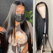 Cheap 4x4 Lace Wigs Straight Human Hair Made By Hair Bundles With Closure