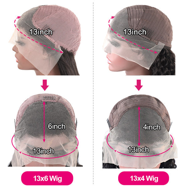 300% Luxury Density Deep Wave HD Lace Frontal Wig Pre Plucked Pre Bleached Human Hair Wigs For Black Women