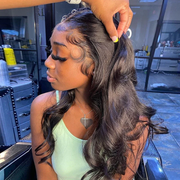 Body Wave 13x4 Lace Frontal Wig Hand Tied Human Hair Lace Wig 220% Density