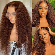 #4 Dark Brown Colored Human Hair Wigs 16-32 inch Skin Melt 13x4/13x6 HD Lace Front Wig