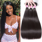 Brazilian Straight Virgin Hair 3 Bundles Unprocessed 100% Human Hair Weave