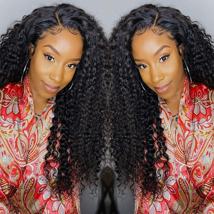 Kinky Curly 13x4 HD Lace Front Wigs With Baby Hair 220% Density Transparent Human Hair Wigs For Women