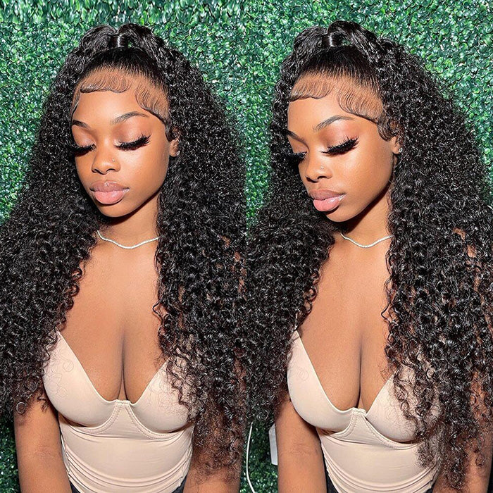 Natural Kinky Curly Hair 13x4 13x6 HD Lace Front Wigs Human Hair Pre Plucked Hairline Glueless Wig