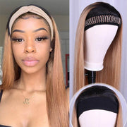 #27 Colored Headband Wig Straight Human Hair Wigs For Black Women