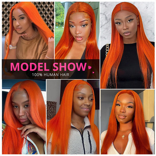 BOGO SALE|13x4 HD Lace Front Wig 14-24 Inch Ginger Colored Straight&Body Wave Human Hair Frontal Wigs