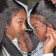 4C Edge Hairline丨Straight Hair 13x4 HD Lace Front Wig with Curly Edges Baby Hair Wigs