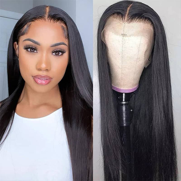 Glueless Invisible HD Lace Straight 13x6 Lace Front Wig 4x4 Lace Human Hair Wig Natural Hairline With Baby Hair