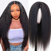Realistic 13x6 HD Transparent Lace Wig Kinky Straight Undetectable Hair Wig Glueless