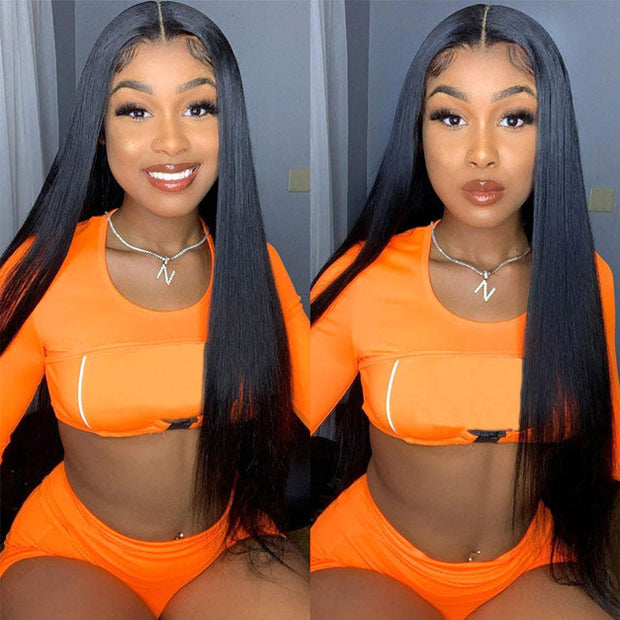 Undectable HD Lace Frontal Wig 13x6 Deep Part Straight Human Hair Wig 220% Density