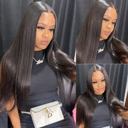 Undectable HD Lace Frontal Wig 13x6 Deep Part Straight Human Hair Wig 220% Density