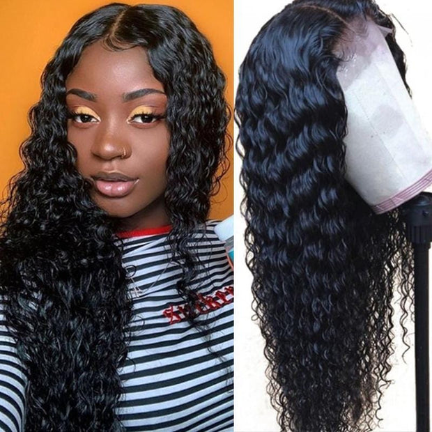 Pre-plucked Deep Wave 13x5 T Part Wigs Lace Part Human Hair Wigs For Black Women