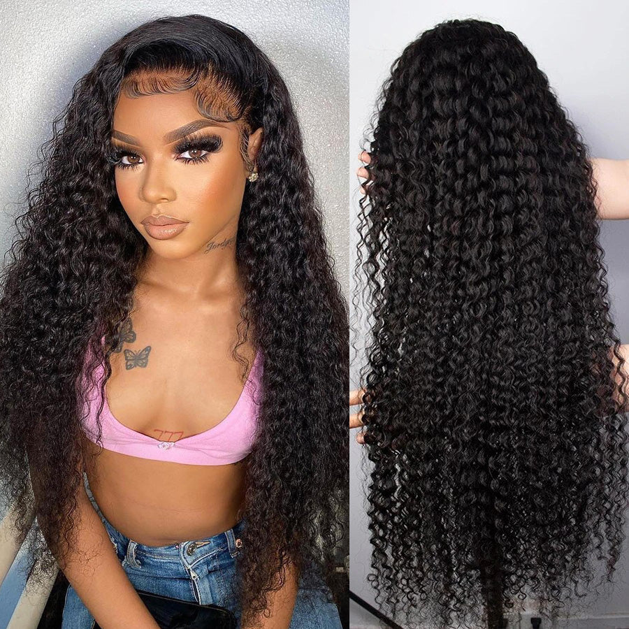 13x4 HD Lace Front Human Hair Wigs Super Affordable Curly Wig Pre Bleached Pre Plucked 180% Density