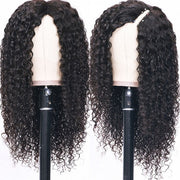 V Part Kinky Curly Wig  Beginner Friendly No Work Need Wear and Go Glueless  Human Hair Wig