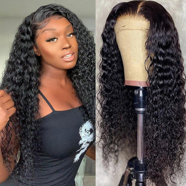 50% OFF|16'' To 26'' Water Wave Human Hair 8X5 13x4 360 Lace Frontal Wig 180% Density